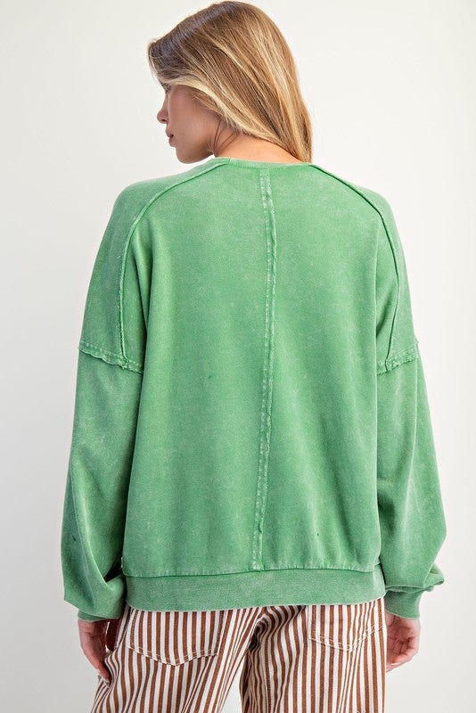 Peace Sign Pullover - Juniper Green | Blue Finery